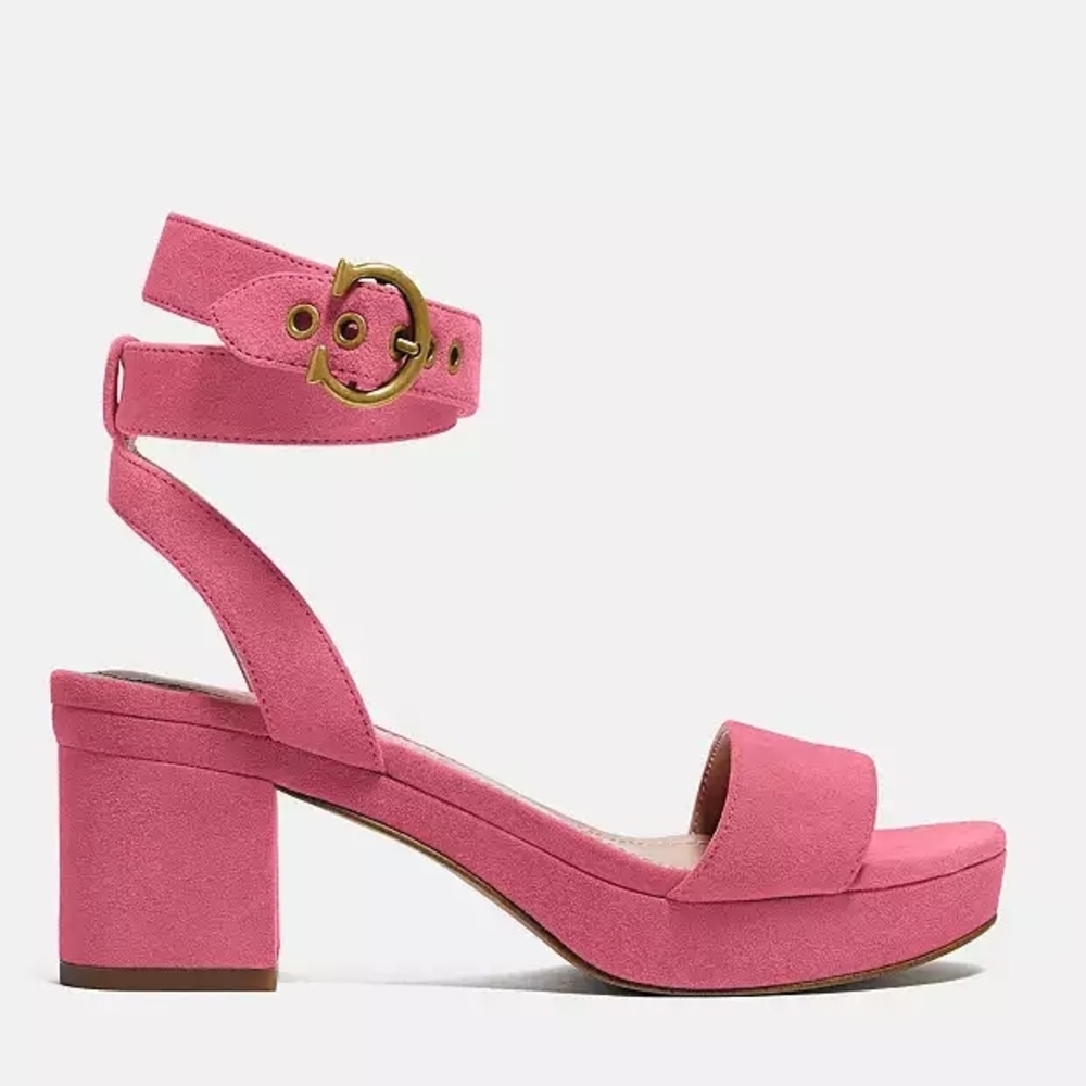 Coach Serena Platform Sandals 6 Pink Suede - Picture 3 of 12